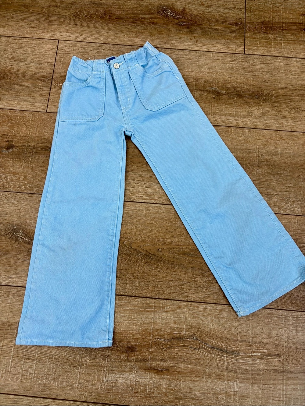 Old Navy High Rise Baggy Wide Leg Jeans Girls Size 8 Light Wash